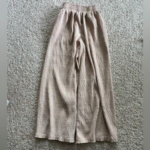 Women’s New In Wide Cream & Tan Comfortable Dress Pants Wide Leg with pockets